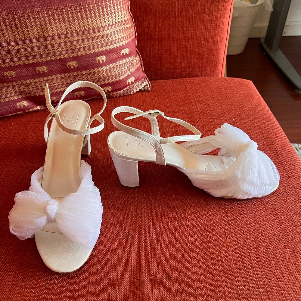 White Tulle Bridal Shoes